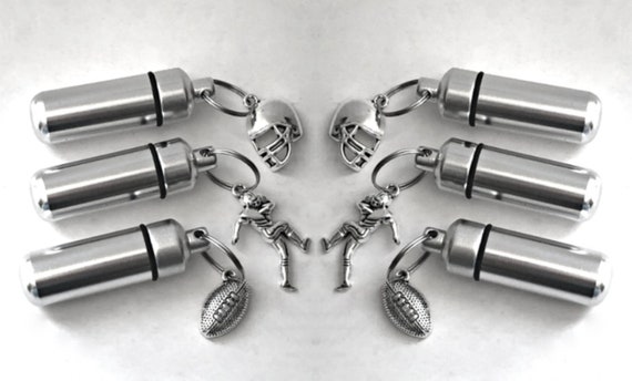 Set of 6 Assorted FOOTBALL CREMATION URN Necklace Keepsakes - Memorial Jewelry, Ashes Necklace, Urn Keepsake, Loved One Urn, Personalized