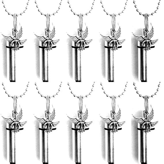 Set of Ten Silver Eagle Cremation Urn Necklaces - Memorial Keepsakes, Personalization