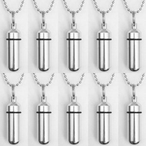 Set of TEN Silver Cremation Urn Necklace with Laser Engraved &quot;Love Heart&quot; - Urn Jewelry, Ashes Necklace, Pet Urn, Child Loss, Personalized