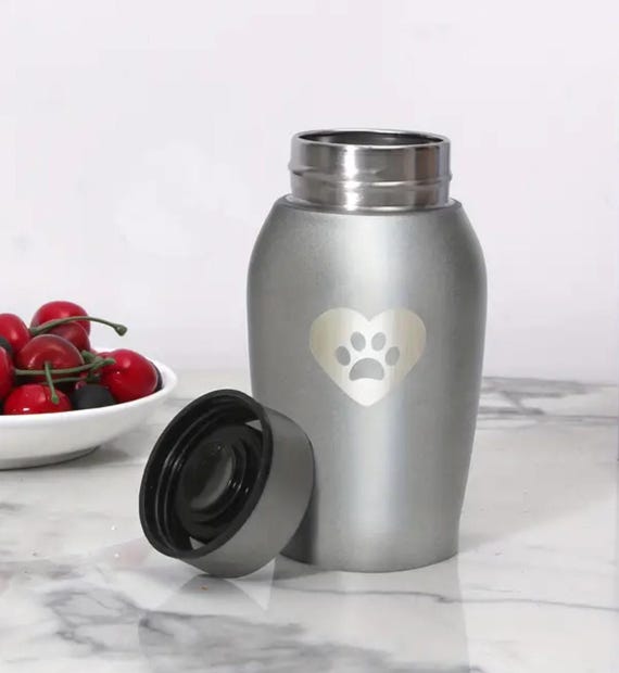 Pet Cremation Urn with Laser Engraved Paw/Heart  5" High - - Pet Loss, Pet Ashes, Cat Urn, Dog Urn