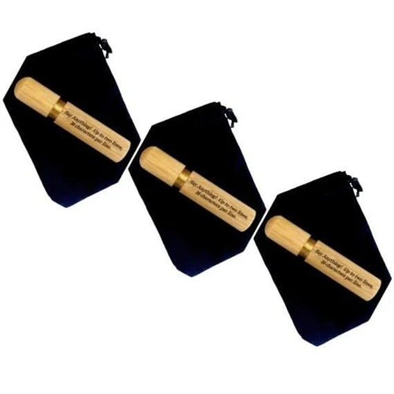 Set Of Three CUSTOM ENGRAVED Natural Sandalwood Cremation Urns / Scattering Tubes - Fits in Pocket/Purse, TSA Travel Compliant, Very Secure