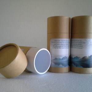 SET OF FOUR Eco-Friendly Cremation Urn Scattering Tubes w/Telescopic Lids - Natural/Biodegradable - Style &quot;Mountain&quot;