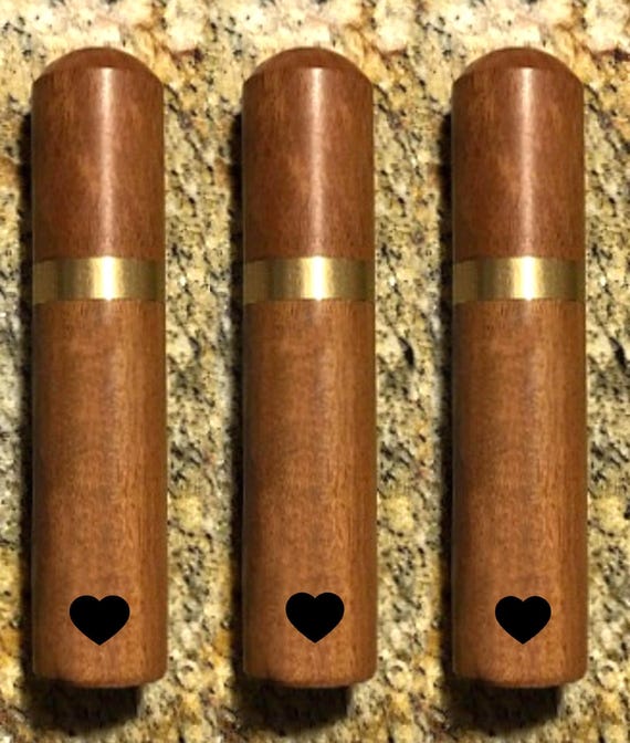 Three Rosewood Cremation Scattering Tubes with Engraved Heart - TSA Compliant for Travel
