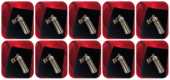 Set of 10 Silver Heart Cremation Urn Keepsakes – Personalized Memorial Jewelry