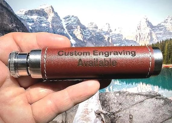 Stainless Steel Scattering Tube with Brown Leather Wrap, Safe & Secure, Custom Engraving Available.