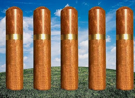 Set of Five Natural Polished Rosewood Cremation Urn / Scattering Tubes - Fits in Pocket/Purse, TSA Compliant, Very Secure