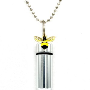 Colorful Bumble Bee Cremation Urn Necklace - Includes Black Velvet Pouch, 24" Ball-Chains& Fill Kit