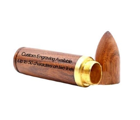Personalized Rosewood Bullet Cremation Urn / Scattering Tube - TSA Approved for Travel
