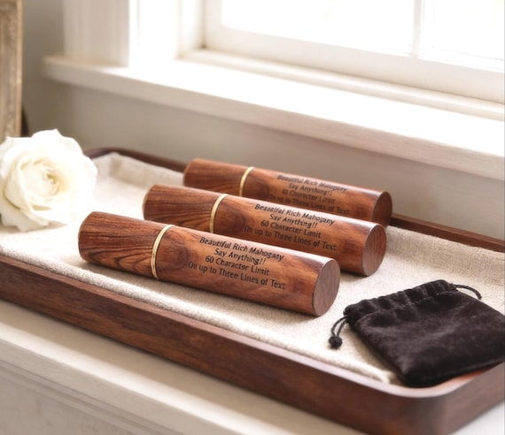 THREE Mahogany Urns/Scattering Tubes - Fits in Pocket/Purse, TSA Compliant for travel - Engraving Included