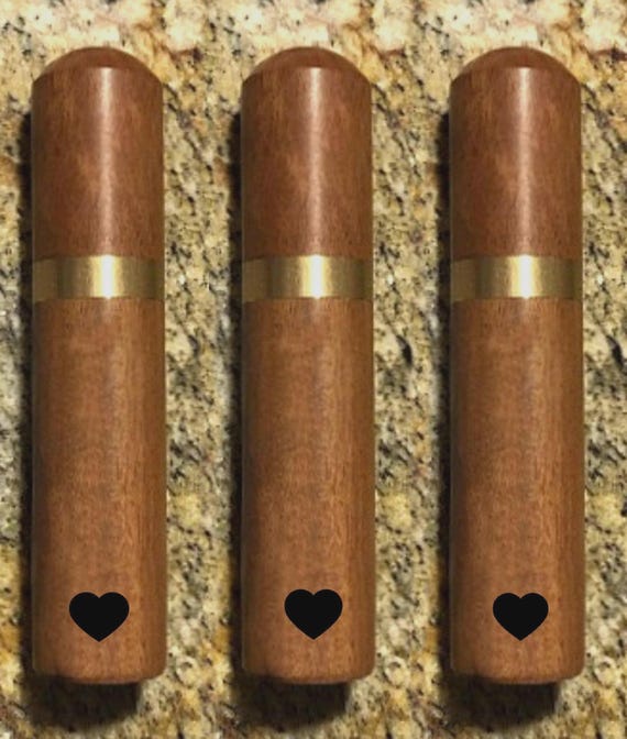Three Rosewood Cremation Scattering Tubes with Engraved Heart - TSA Compliant for Travel