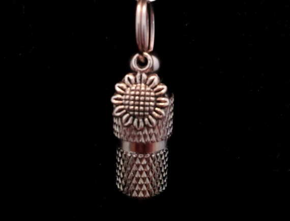 MINI CREMATION URN  on 18" Necklace with Sunflower - Hand Assembled....  Includes Velvet Pouch and Fill Kit