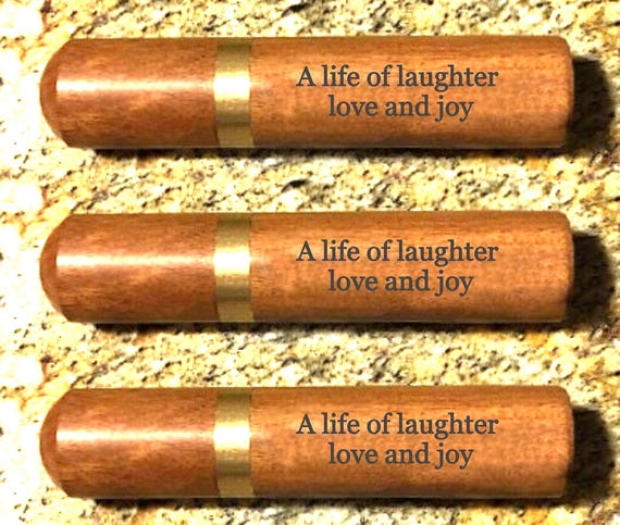 Set of 3 ENGRAVED "A life of laughter, love and joy" Rosewood Cremation Urns / Scattering Tubes - Fits in Pocket/Purse, TSA Compliant