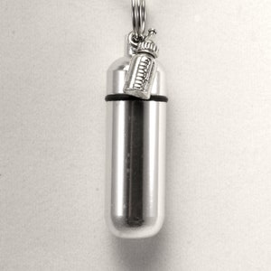 Silver Infant/Baby Cremation Urn with Baby Bottle Keychain Keepsake - Baby Urn, Infant Urn, Ashes Keepsake, Personalized Urn