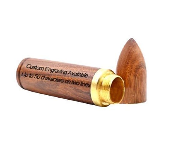 Personalized Rosewood Bullet Cremation Urn / Scattering Tube - TSA Approved for Travel