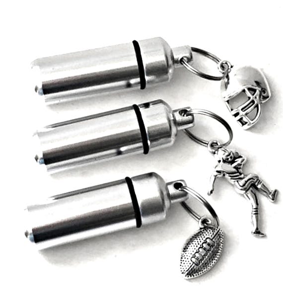 Set of 3 Assorted FOOTBALL CREMATION URN Necklace - Memorial Jewelry,  Engraving Available!
