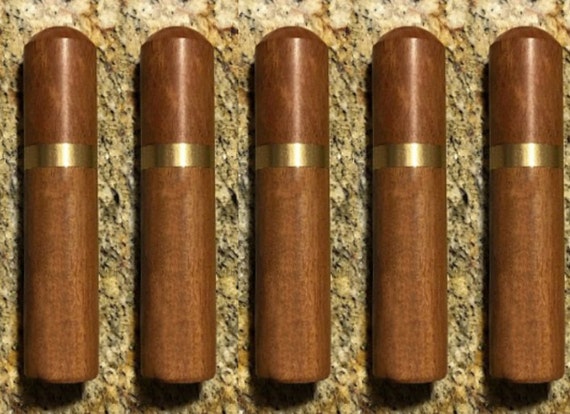 Set of Five Natural Polished Rosewood Cremation Urn / Scattering Tubes - Fits in Pocket/Purse, TSA Compliant, Very Secure