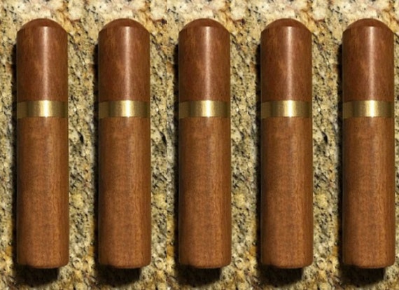 Set of Five Natural Rosewood Cremation Urn / Scattering Tubes - Fits in Pocket/Purse, TSA Compliant, Very Secure