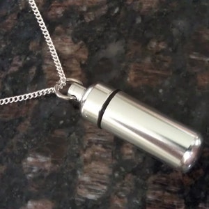 Classic Silver CREMATION URN NECKLACE with &quot;Love Heart&quot; Ashes Keepsake, Child Loss, Baby Urn, Pet Urn, Mourning Jewelry, Personalized Urn