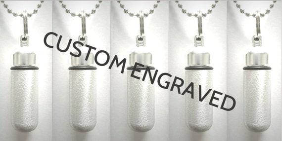 CUSTOM ENGRAVED Set of FIVE Brushed Silver Cremation Urn Necklace, Memorial Jewelry, Ashes, Jewelry, Urn Necklace, Personalized Urn