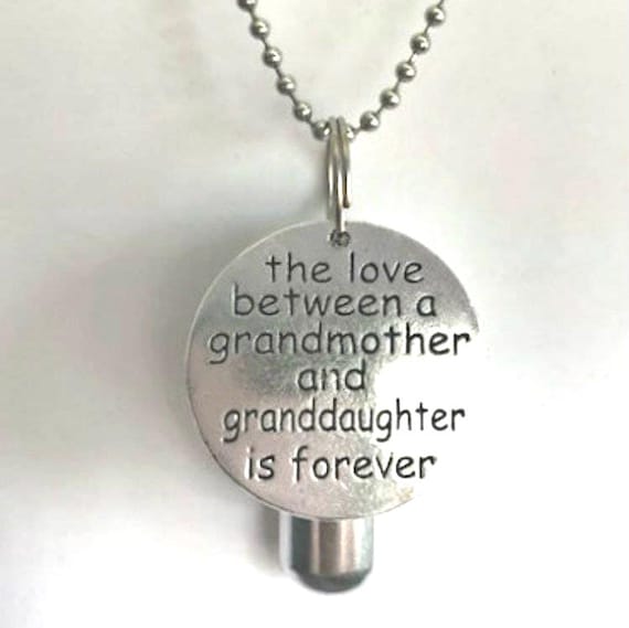 Personal Cremation Urn "The Love Between a Grandmother & Granddaughter is Forever" Child Urn, Mourning Keepsake, Ashes Jewelry, Memorial Urn