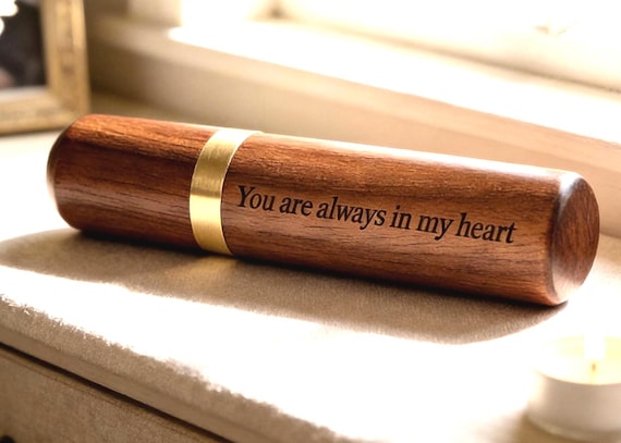 You are Always in my Heart - Rosewood Urn/Scattering Tube - Fits in Pocket, TSA Approved
