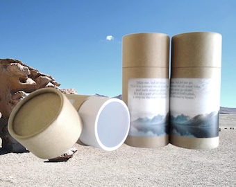 Set of Three Biodegradable Cremation Scattering Tubes - Mountain Motif - TSA Compliant for Travel