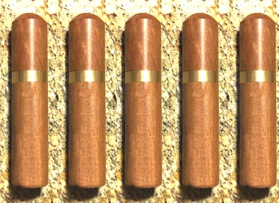 Set of Five Natural Polished Rosewood Cremation Urn / Scattering Tubes - Fits in Pocket/Purse, TSA Compliant, Very Secure