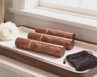 THREE Mahogany Urns/Scattering Tubes - Fits in Pocket/Purse, TSA Compliant for travel - Engraving Included
