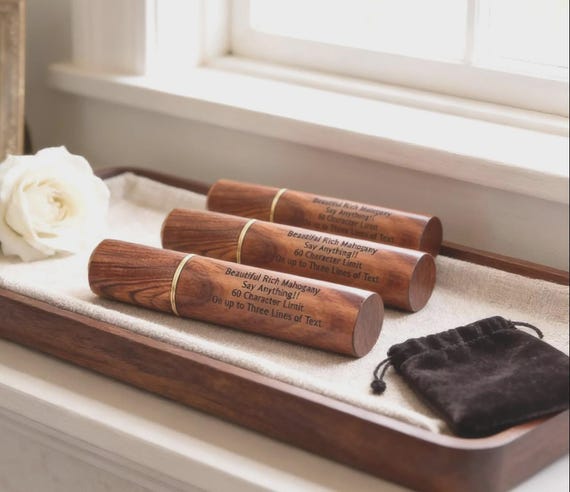 THREE Mahogany Urns/Scattering Tubes - Fits in Pocket/Purse, TSA Compliant for travel - Engraving Included
