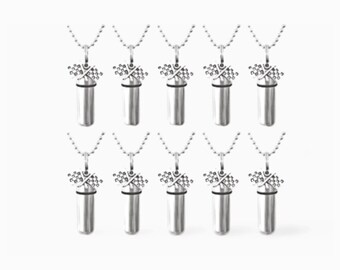 Ten PERSONALIZED Brushed Silver Racing Flag CREMATION URNS on 24
