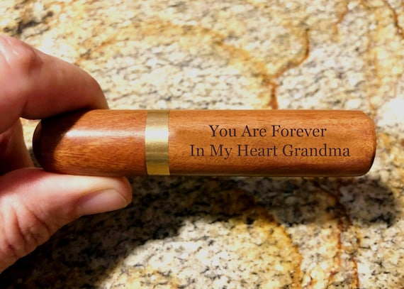 Rosewood Cremation Urn / Scattering Tube, Laser Engraved  "You Are Forever in my heart Grandma"  TSA Approved for Travel, Very Secure
