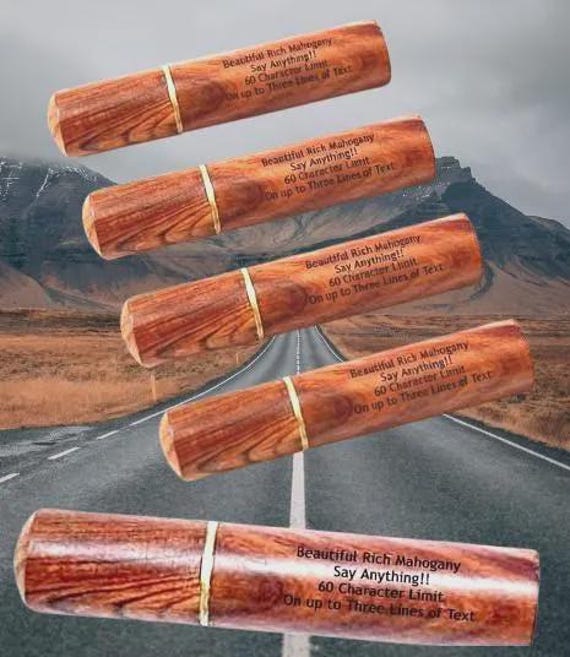 Five Mahogany Urns/Scattering Tubes - Fits in Pocket/Purse, TSA Compliant for travel - ENGRAVING INCLUDED!
