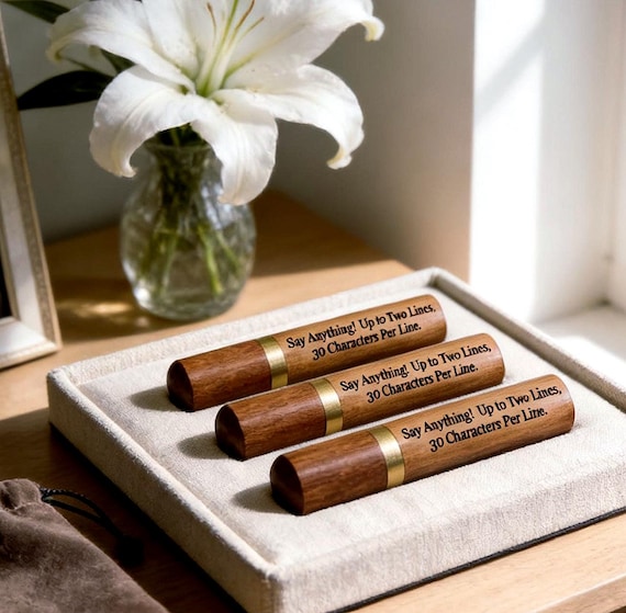 THREE PERSONALIZED Rosewood Cremation Urns/Scattering Tubes - Fits Pocket/Purse, Perfect for Travel, TSA Compliant for Travel