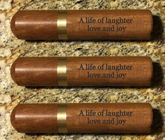 Set of 3 ENGRAVED "A life of laughter, love and joy" Rosewood Cremation Urns / Scattering Tubes - Fits in Pocket/Purse, TSA Compliant
