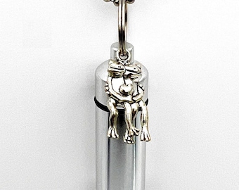 Happy Frogs Cremation Urn on 24" Necklace - Memorial Jewelry,  Engraving Available!