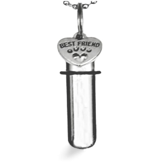 Cremation Keepsake Necklace: Pet Paw Urn - Includes Velvet Pouch
