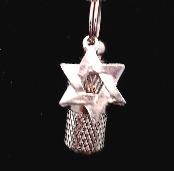 MINI Cremation Urn  on 24" Ball Chain Necklace with Star Of David - Hand Assembled, Includes Velvet Pouch and Fill Kit.