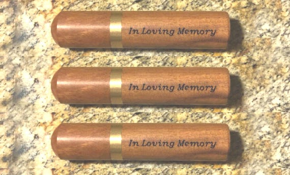 Set of Three "In Loving Memory" Natural Rosewood Cremation Urn / Scattering Tubes - Fits in Pocket/Purse, TSA Travel Compliant, Very Secure