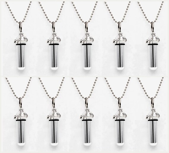Set Of Ten Cremation Urn Necklaces, with Semi-Truck / 18 Wheeler, Mourning Keepsake, Memorial Jewelry, Ashes Necklace, Personalized Urn
