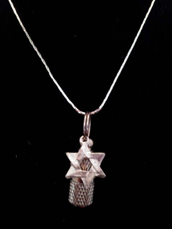 MINI Cremation Urn  on 24" Necklace with Star Of David - Hand Assembled....  Includes Velvet Pouch and Fill Kit