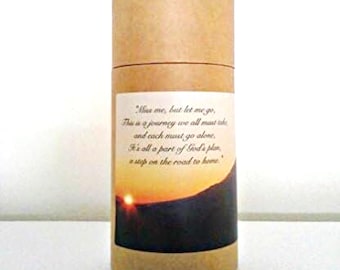 ONE Eco-Friendly Cremation Urn Scattering Tubes w/Telescopic Lids - Natural/Biodegradable - Style "Sunset"