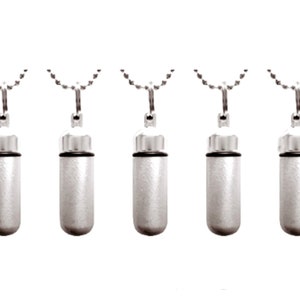 CUSTOM ENGRAVED Set of FIVE Classic Brushed Silver Cremation Urn Necklace, Memorial Jewelry, Ashes, Jewelry, Urn Necklace, Personalized Urn
