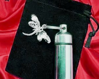 Silver Dragonfly Cremation Urn Keepsake - Personalized Jewelry