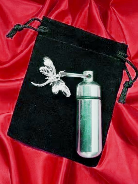 Silver Dragonfly Cremation Urn Keepsake  - Cremation Jewelry, Memorial Locket, Urn For Human Ashes, Personalized Jewelry