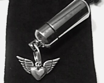 thumbnail image 2 of Large Winged Heart Cremation Urn Keepsake – With Velvet Pouch & Filling Kit 2 of 5