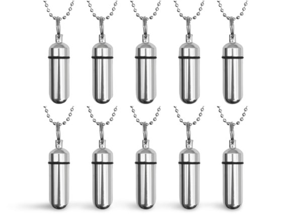 Set of TEN Classic Silver Minimalist Cremation Urn Necklaces - Memorial Jewelry, Keepsake Urn, Urn for Human Ashes, Pet Loss, Child Loss