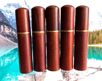 Set of FIVE MAHOGANY Cremation Urns/Scattering Tubes - TSA Compliant for Air Travel