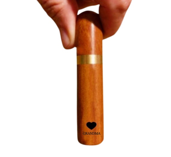 GRANDMA - Engraved "Love Heart" Natural Rosewood Cremation Urn/Scattering Tube - Fits in Pocket/Purse, TSA Travel Compliant, Very Secure