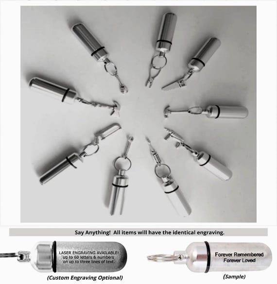 Set of TEN Cremation Necklace Keepsakes for Contractor, Carpenter, Plumber - Memorial Jewelry, Ashes Jewelry, Urn Necklace, Personalized Urn