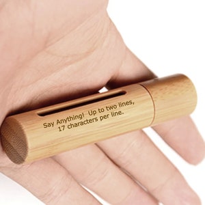 New CUSTOM ENGRAVED Natural Sandalwood Cremation Urn / Scattering Tube with Window - Fits Pocket or Purse, Perfect for Travel, TSA Compliant